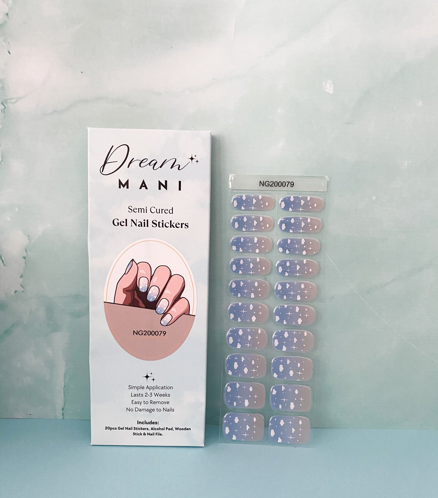 Cloudy Dreamscapes Gel Nail Sticker Kit