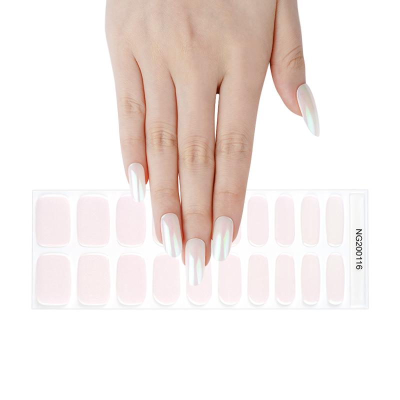 Pink Champagne Pearlescent Gel Nail Sticker Kit